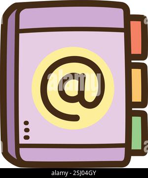 Address book vector doodle illustration and graphic. Part of contact us category. Stock Vector