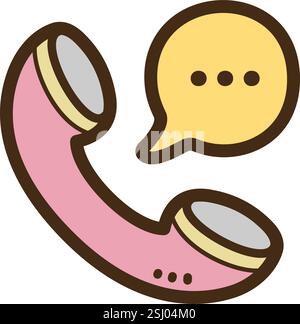 Tech support vector doodle illustration and graphic. Part of contact us category. Stock Vector