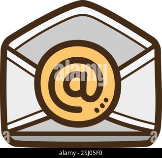Email vector doodle illustration and graphic. Part of contact us category. Stock Vector