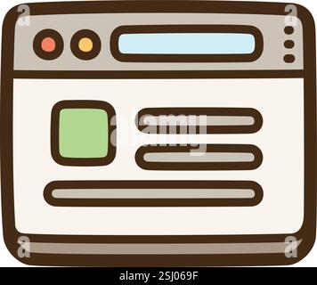 Website vector doodle illustration and graphic. Part of contact us category. Stock Vector