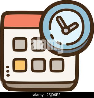 Schedule vector doodle illustration and graphic. Part of contact us category. Stock Vector