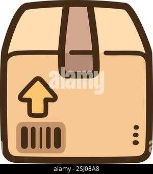 Package vector doodle illustration and graphic. Part of ecommerce category. Stock Vector