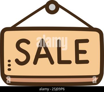 Sale vector doodle illustration and graphic. Part of ecommerce category. Stock Vector