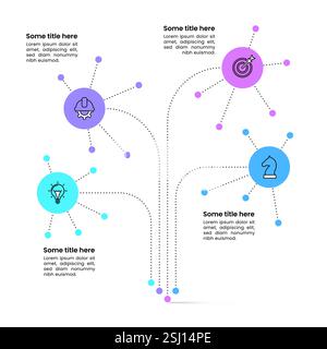 Infographic template with icons and 4 options or steps. Technology tree. Can be used for workflow layout, diagram, banner, webdesign. Vector illustrat Stock Vector