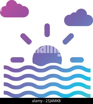 Sunset Vector Icon Design Illustration Stock Vector