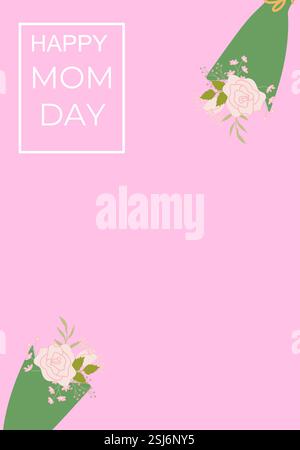 happy mothers day card with floral decoration vector illustration happy mothers day card with floral decoration vector illustration