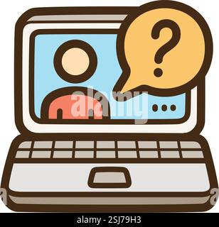 Consultation vector doodle illustration and graphic. Part of elearning category. Stock Vector