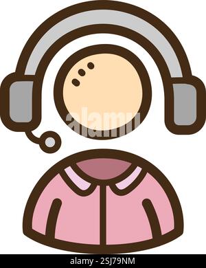 Customer service vector doodle illustration and graphic. Part of elearning category. Stock Vector