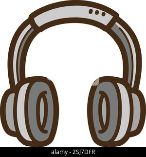 Headphone vector doodle illustration and graphic Stock Vector