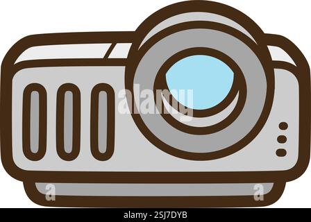 Overhead projector vector doodle illustration and graphic. Part of electronic category. Stock Vector