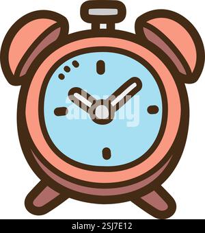 Alarm clock vector doodle illustration and graphic. Part of education category. Stock Vector