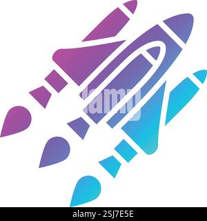 Space shuttle Vector Icon Design Illustration Stock Vector