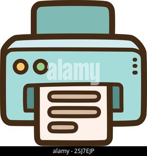 Printer vector doodle illustration and graphic. Part of electronic category. Stock Vector