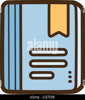 Book vector doodle illustration and graphic. Part of education category. Stock Vector