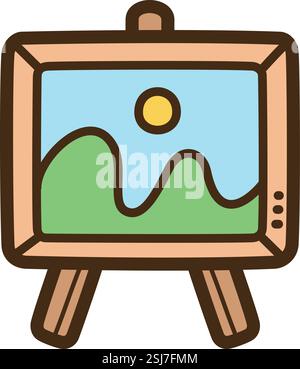 Canvas vector doodle illustration and graphic. Part of education category. Stock Vector