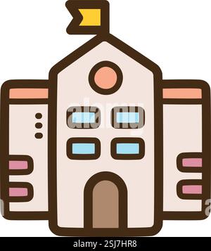 University vector doodle illustration and graphic. Part of education category. Stock Vector