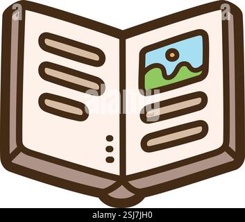Reading vector doodle illustration and graphic. Part of education category. Stock Vector
