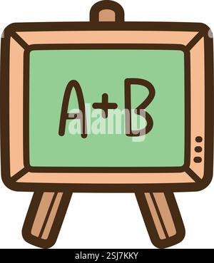 Blackboard vector doodle illustration and graphic. Part of elearning category. Stock Vector