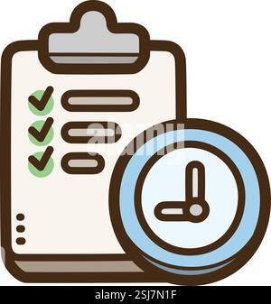 Quiz vector doodle illustration and graphic. Part of elearning category. Stock Vector