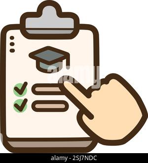 Study program vector doodle illustration and graphic Stock Vector