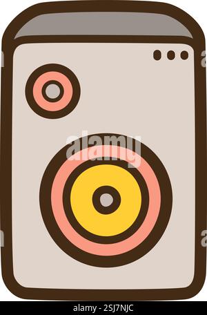 Audio speaker vector doodle illustration and graphic. Part of electronic category. Stock Vector