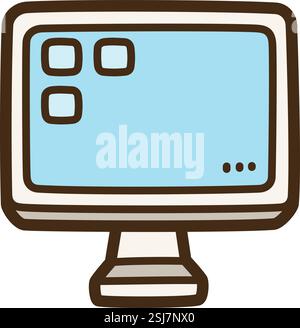 Computer vector doodle illustration and graphic. Part of electronic category. Stock Vector