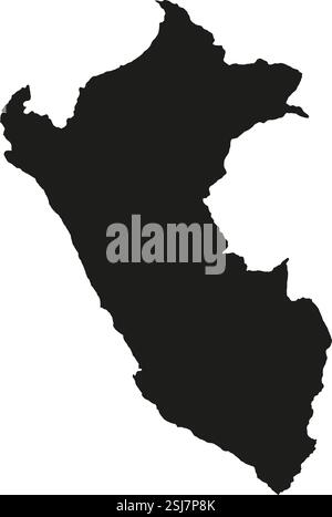 Peru map silhouette vector illustration Stock Vector