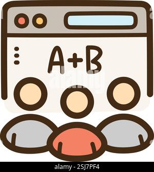 Webinar vector doodle illustration and graphic. Part of elearning category. Stock Vector