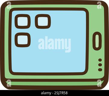 Tablet vector doodle illustration and graphic. Part of electronic category. Stock Vector