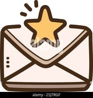Email bookmark vector doodle illustration and graphic. Part of emails category. Stock Vector