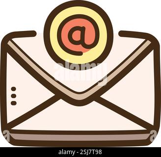 Email address vector doodle illustration and graphic Stock Vector
