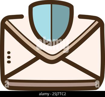 Email protection vector doodle illustration and graphic Stock Vector