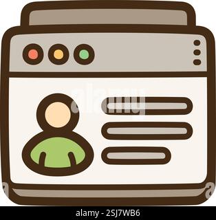 Contacts vector doodle illustration and graphic. Part of emails category. Stock Vector