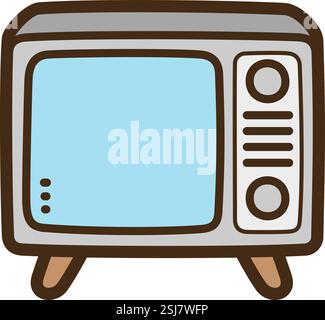 Television vector doodle illustration and graphic. Part of electronic category. Stock Vector
