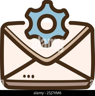 Email setting vector doodle illustration and graphic. Part of emails category. Stock Vector