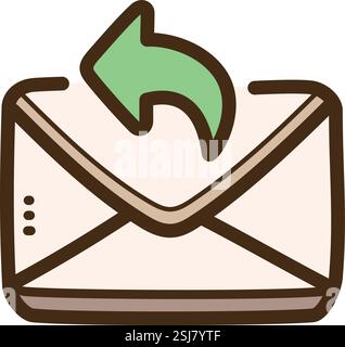 Email reply vector doodle illustration and graphic. Part of emails category. Stock Vector