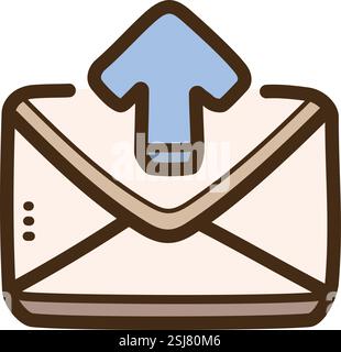Send email vector doodle illustration and graphic. Part of emails category. Stock Vector