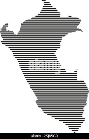 Peru map with lined pattern vector illustration Stock Vector
