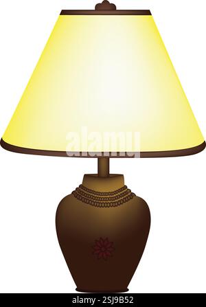 Collection of stylish table lamps with diverse designs and colors, perfect for home and office decor vector design Stock Vector