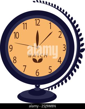 Globe style table clock vector design Stock Vector
