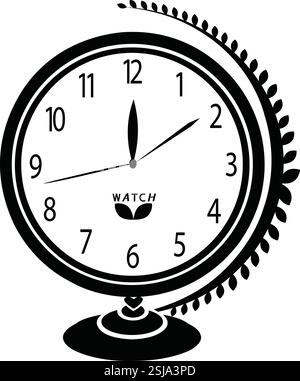 Globe style clock silhouette design Stock Vector