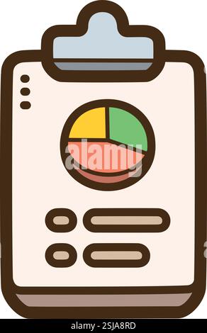 Financial report vector doodle illustration and graphic. Part of finance category. Stock Vector