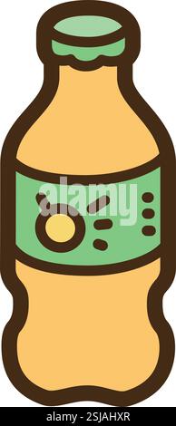 Soft drink vector doodle illustration and graphic. Part of fast food category. Stock Vector