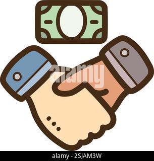 Agreement vector doodle illustration and graphic. Part of finance category. Stock Vector