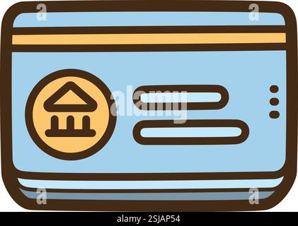 Passbook vector doodle illustration and graphic. Part of finance category. Stock Vector