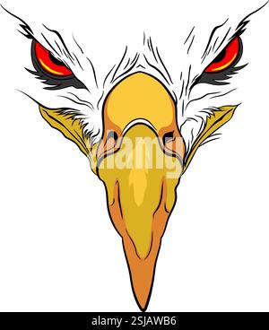 vector mascot, eagle head with the evil look. Stock Vector