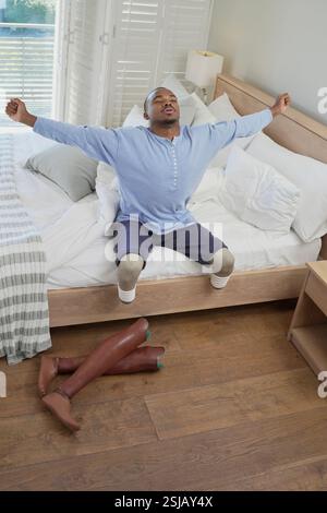 Man With Amputated Legs Sitting On Bed Stock Photo Alamy Man With Amputated Legs Sitting On Bed Stock Photo Alamy