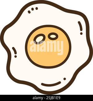 Fried egg vector doodle illustration and graphic. Part of food and beverages category. Stock Vector