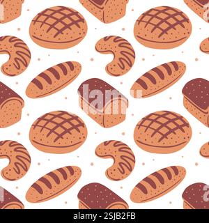 Seamless pattern of baked goods Stock Vector