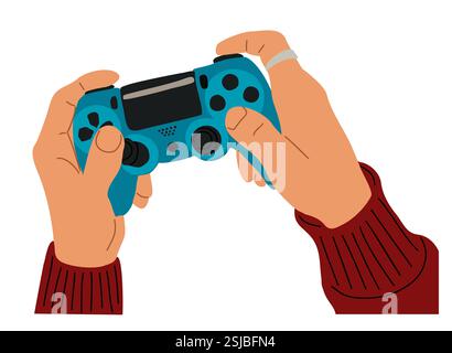 Hand holding video game controller vector isolated Stock Vector